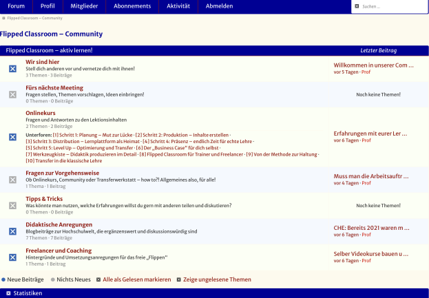 Screenshot unserer Community