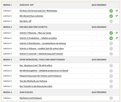 Screenshot des Kurses